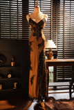 Vintage Elegant V-neck Applique Design Romantic Chiffon Evening Dress Prom Dress HZ0319