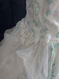 Fairy Strapless A-Line Tulle Embroidery Birthday Ball Gowns Quinceanera Dresses, HZ0319
