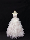 Light Pink Strapless A-Line Ruffles Evening Gowns Sweet 16 Birthday Ball Gowns, HZ0319