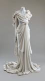Elegant Ivory Off Shoulder Mermaid Retro Wedding Dress Evening Gown, HZ0319