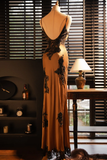 Elegant Spaghetti Straps Sheath Lace Beading Vintage Long Evening Party Dress, HZ0319