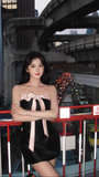 Elegant Satin Strapless High Waist Short Homecoming Dress Sweet 16 Birthday Party Dress with Bow HZ0319