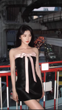 Elegant Satin Strapless High Waist Short Homecoming Dress Sweet 16 Birthday Party Dress with Bow HZ0319