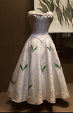 Elegant Ivory Strapless A-Line Satin Long Formal Party Dresses Birthday Outfits, HZ0319