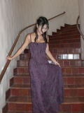 Dark Purple Spaghetti Straps A-Line Long Formal Prom Dress Evening Dress, HZ0319
