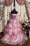 Gorgeous Strapless A-Line Sequins Long Prom Dress Birthday Ball Gown, HZ0319