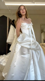 New Arrival Strapless A-Line Split Light Wedding Dress Cute Birthday Gown, HZ0319