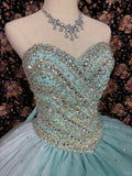 Retro Sweetheart Strapless Beading A-Line Tulle Quinceanera Dresses Evening Ball Gowns, HZ0319