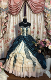 Retro Teal Sweetheart A-Line Satin Quinceanera Dress Birthday Ball Gown, HZ0319