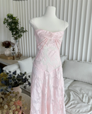 Sweet Pink Appliques Spaghetti Strap Design A-line Women Party Dress, HZ0319