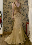 Gorgeous Prom Dress V-neck Mermaid Gala Dress Birthday Party Dress Evening Dress HZ0319
