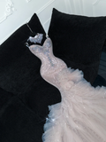 Shiny Beaded White Sweetheart Tulle Sequin Design Elegant Mermaid Floor-length Wedding Dress HZ0319