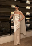 Minimalist Prom Dress Strapless Gala Dress Long Evening Dress Formal Dress HZ0319
