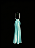 Elegant Prom Dress Satin Light Blue Spaghetti Straps Formal Dress Evening Dresses Wedding Guest Dress HZ0319
