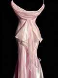 Sweet Prom Dress Light Pink Spaghetti Straps Mermaid Formal Dress Evening Dresses Birthday Party Dress HZ0319