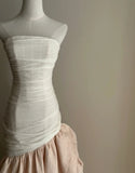 New Arrival Prom Dress Strapless Pleated Mermaid Formal Dresses Gala Gown Evening Dress HZ0319