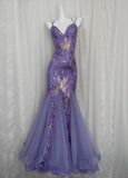 Elegant Prom Dress Sweetheart Tulle Mermaid Party Outfits Purple Evening Gown Gala Dress HZ0319