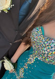 Stunning Prom Dress Sweetheart Pleated Gala Gown Tulle Crystal Evening Dress Birthday Party Outfits HZ0319