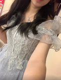 Beauty Prom Dress Off Shoulder Pleated Gala Gown Birthday Party Outfits Tulle Evening Dress HZ0319