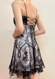 Chic Floral Spaghetti Strap A-line Chiffon Short Party Dresses Homecoming Dresses, HZ0319