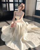 Elegant Prom Dress Square Neck Pleated Crystal Gala Gown Shcool Cocktail Outfits Evening Dresses HZ0319