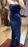 Elegant Prom Dress Satin Spaghetti Straps Pleated Evening Dresses Gala Gown Cocktail Outfits HZ0319