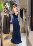 Elegant Prom Dress Satin Spaghetti Straps Pleated Evening Dresses Gala Gown Cocktail Outfits HZ0319