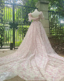 Charming Prom Dress Square Neck Print Pleated Evening Dress Gala Gown Cocktail Outfits HZ0319