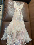 Shiny Prom Dress Crew Neck Tulle Long Cocktail Outfits Evening Dress Gala Gown HZ0319