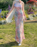 New Arrival Prom Dress Spaghetti Straps Print Evening Dress Long Cocktail Outfits Gala Gown HZ0319