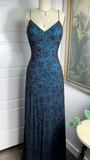 Spaghetti Straps V Neck Beading Sheath Long Prom Dress Evening Party Dress, HZ0319