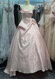 Pretty Ball Gown Satin Strapless Pleated Evening Dress Gala Prom Gown Quinceanera Dress HZ0319