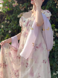 Charming Imperial Prom Dress Crew Neck Pleated Print Gala Gown Evening Dress Party Outfits HZ0319