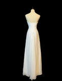 Elegant Prom Dress White Spaghetti Straps Pleated Formal Gown Evening Dress Gala Dress HZ0319