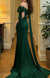 Minimalist Prom Dress Dark Green Off Shoulder Mermaid Gala Gown Evening Dress Formal Outfits HZ0319