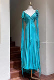 90s Beauty Prom Dress V-neck Beading Pleated Formal Gala Gown Evening Dress Birthday Party Outfits HZ0319