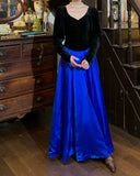 90s Retro Prom Dress A Line V-neck Pleated Gala Gown Evening Dress Formal Dress HZ0319