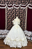Retro Beige Off-the-shoulder A-Line Satin Quinceanera Dresses Evening Ball Gowns, HZ0319