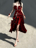 Sexy Wine Red Mermaid Velvet Long Evening Party Dress Birthday Outfits, HZ0319