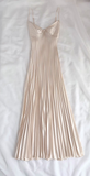 Light Pink Spaghetti Straps A-Line Satin Long Party Dress Simple Prom Dress, HZ0319