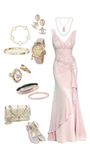 Elegant Pink V Neck Mermaid Satin Long Party Dress Vintage Evening Dress, HZ0319