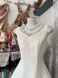 Vintage Simple Ivory Elegant A-Line Short Homecoming Dress Party Dress HZ0319