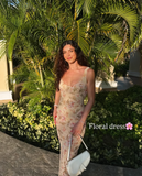 Simple Fashion Mermaid Floral Design A-line Women Party Dress, HZ0319