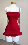 Sexy Red Straps Sheath Backless Short Party Dresses Homecoming Dresses, HZ0319