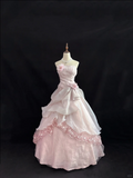 Light Pink Strapless A-Line Chiffon Evening Ball Gowns Sweet 16 Birthday Dresses, HZ0319