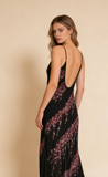 Black Spaghetti Straps Sheath Chiffon Beaded Vintage Long Evening Party Dresses, HZ0319