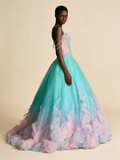Gorgeous Sparkling Blue-green Sequin A-Line Design Evening Dress Prom Dresses HZ0319