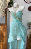 Gorgeous Sweetheart Sleeveless Chiffon Swarovski Crvstals Homecoming Dress Prom Dress HZ0319