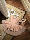 Sweet Straps Crew Neck Tiered Ruffle Short Back to School Outfits Homecoming Dress with Bowknot HZ0319