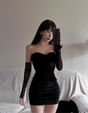 Sexy Black Sweetheart Neckline Short Sheath Skirt Summer Dress Party Dress Women Dress HZ0319